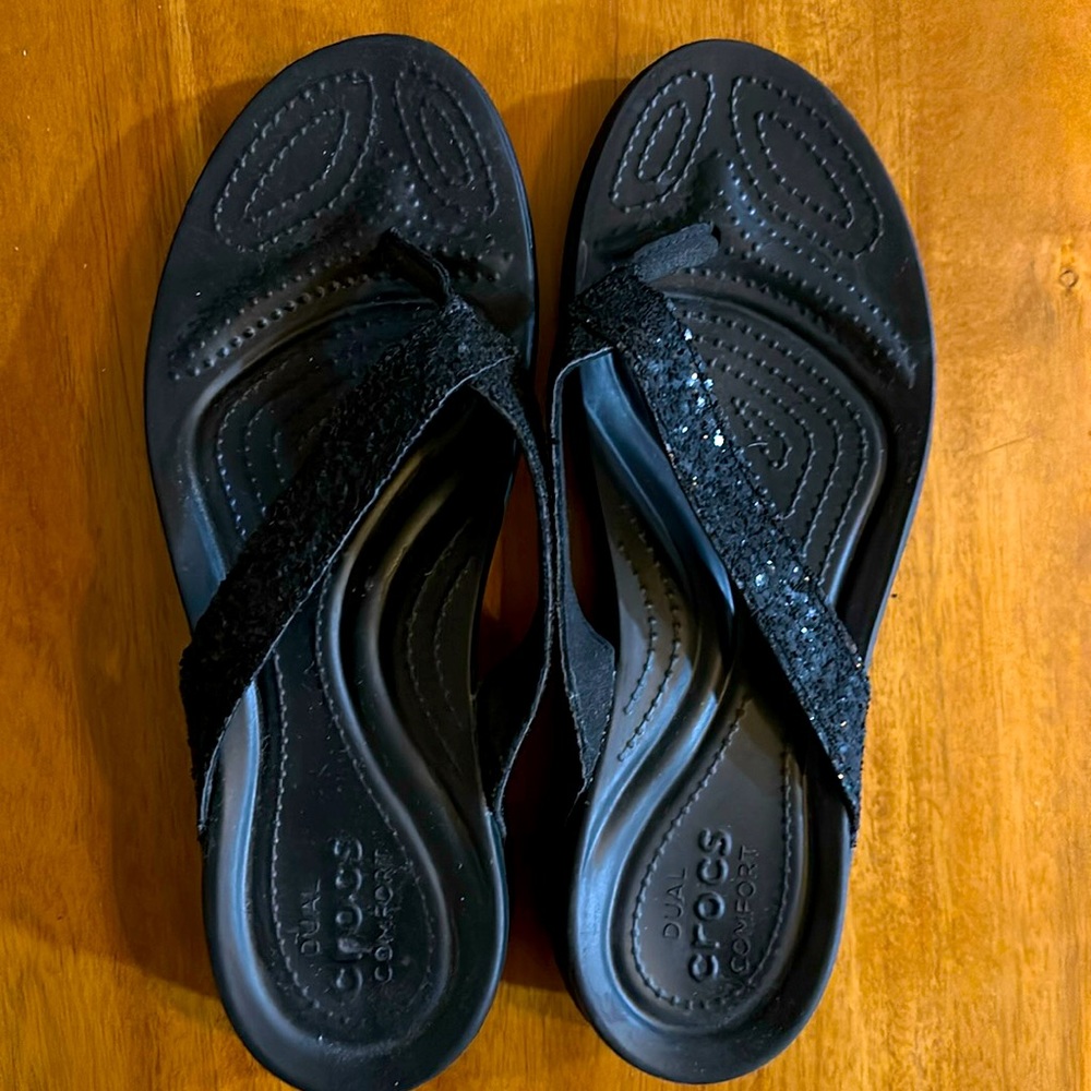 CROCS Capri black glitter size 10